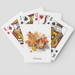 Lebhafte Ahornwasserfarbe für den Herbst Spielkarten