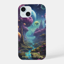 Lebhafte Alien-Welten mit Neonhimmel iPhone 15 Hülle