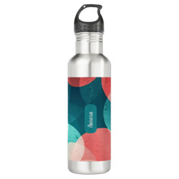 Lebhafte Aquamarine und korale Edelstahlflasche