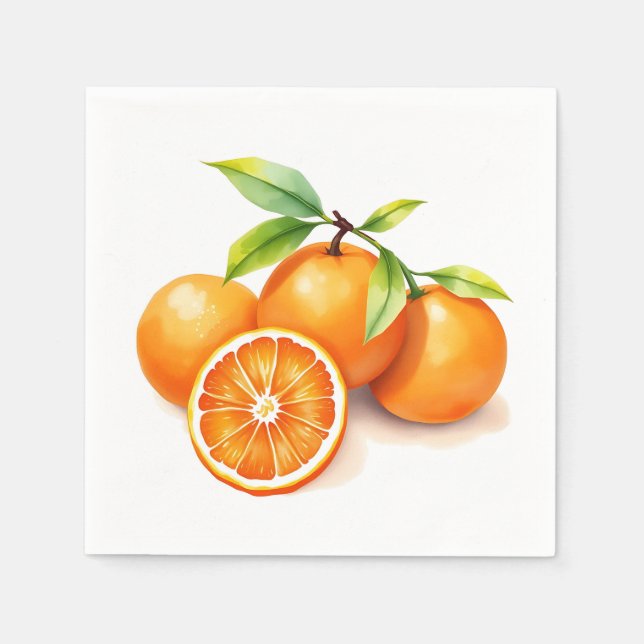 Lebhafte Aquarellfarben-Orange Serviette (Vorderseite)