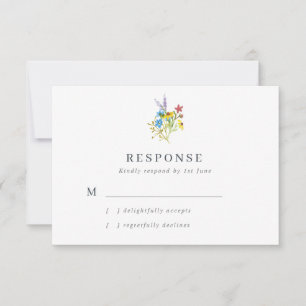 Lebhafte Aquarellfarben-Wildblumen, die RSVP-Karte RSVP Karte