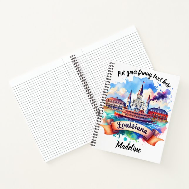 Lebhafte Aquarellmalerei in Louisiana Notizbuch (Innenseite)