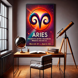 Lebhafte Aries Zodiac Sign Poster
