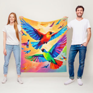 Lebhafte Avianische Malerei Fleecedecke