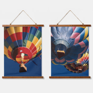 Lebhafte Ballonfarben Wandteppich Mit Holzrahmen
