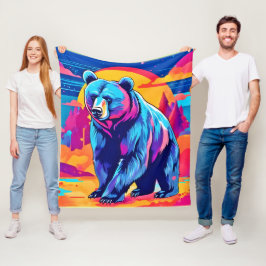 Lebhafte Bärenkunst Fleecedecke