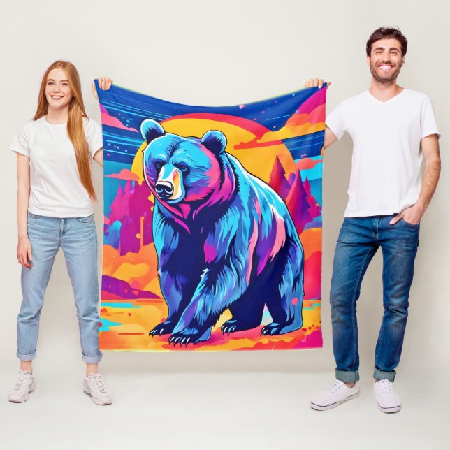 Lebhafte Bärenkunst Fleecedecke (Beispiel)