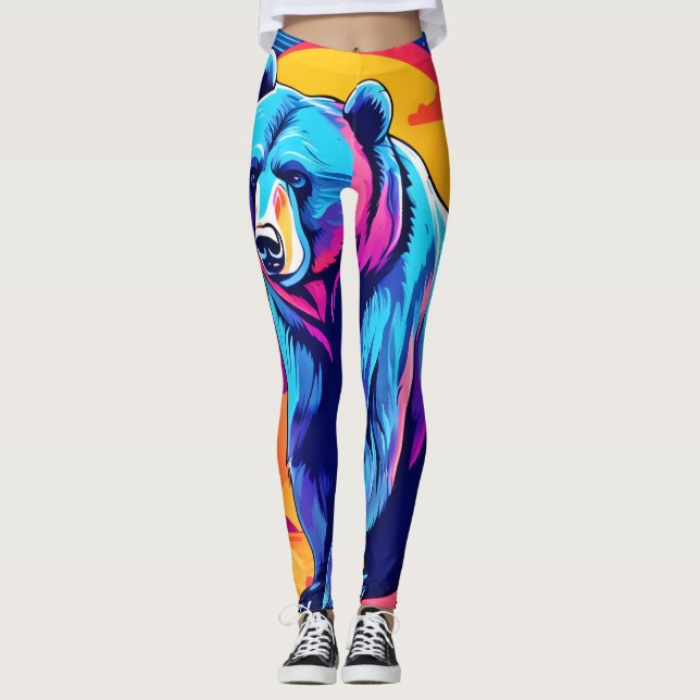 Lebhafte Bärenkunst Leggings (Vorderseite)