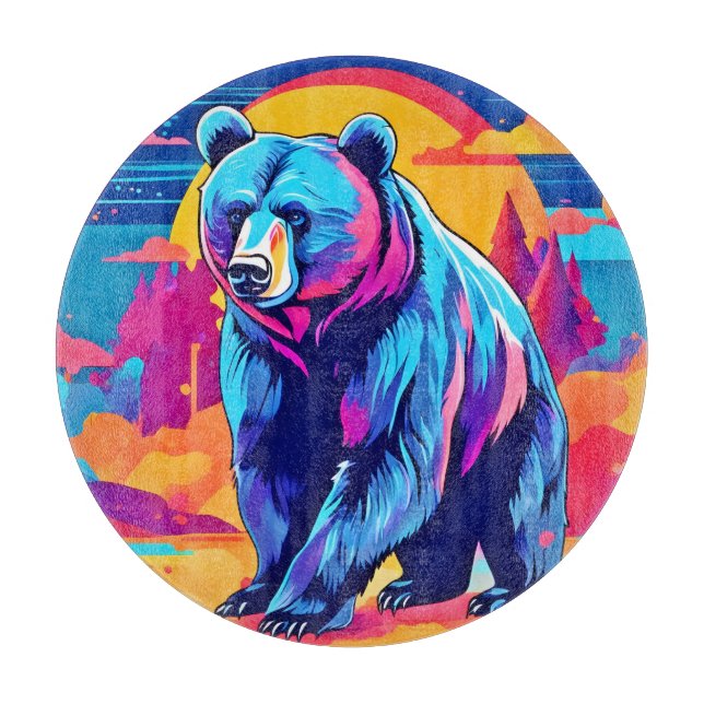 Lebhafte Bärenkunst Schneidebrett (Vorderseite)