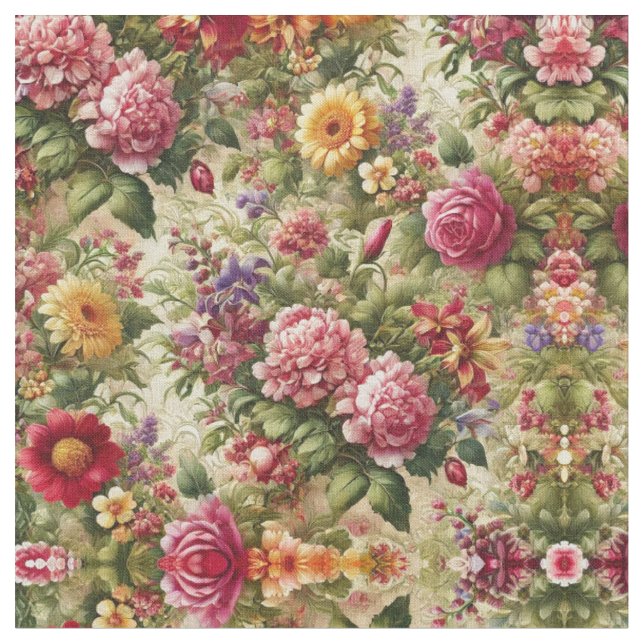Lebhafte Baumwollstoffe aus Blumen - Ein Hof der E Stoff (Nahaufnahme)