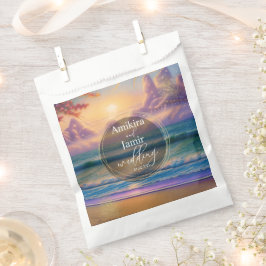 Lebhafte Beach Background Imitate Glitzer Hochzeit Geschenktütchen