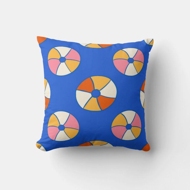 Lebhafte Beach Balls Kissen (Vorderseite)