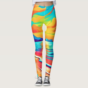 Lebhafte Beach Sunset Art Leggings