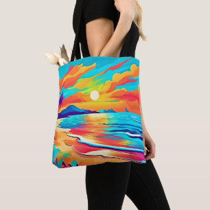 Lebhafte Beach Sunset Art Tasche