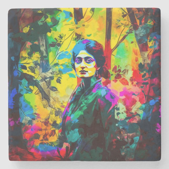 Lebhafte Beauty Steinuntersetzer (Vorderseite)