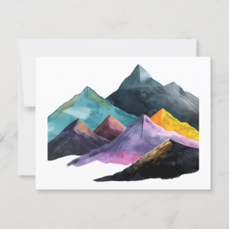Lebhafte Berge Abstrakte Kunst Postkarte