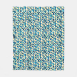 Lebhafte blau-weiße Dekorationsräume Fleecedecke