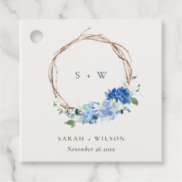 Lebhafte blaue Blumenkraut Geschenkanhänger