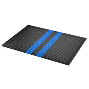 Lebhafte blaue Racing-Streifen im Fibre-Carbon-Sti Schneidebrett