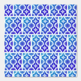 Lebhafte blaue Retro-Chic Gemusterte Ästhetik Hübs Tapete