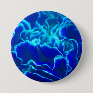 Lebhafte blaue und Aquamarine Carnation-Blume Button