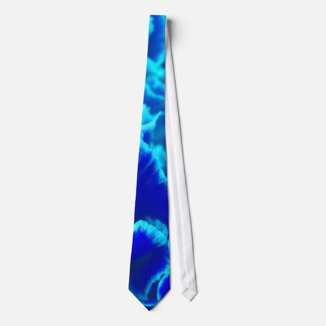 Lebhafte blaue und Aquamarine Carnation-Blume Krawatte (Vorderseite)