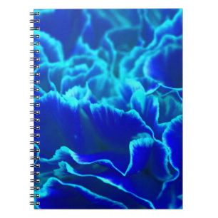 Lebhafte blaue und Aquamarine Carnation-Blume Notizblock