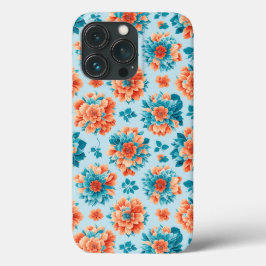 Lebhafte blaue und orangefarbene Blume: Das Dazzli Case-Mate iPhone Hülle