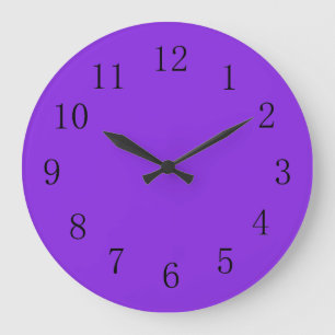 Lebhafte blaue Violette, solide Farbe Große Wanduhr