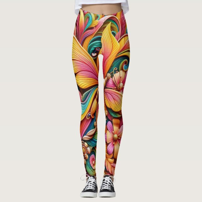 Lebhafte Bloom Capri Leggings (Vorderseite)