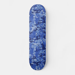 Lebhafte Blue Digital Camouflage Camouflage Textur Skateboard