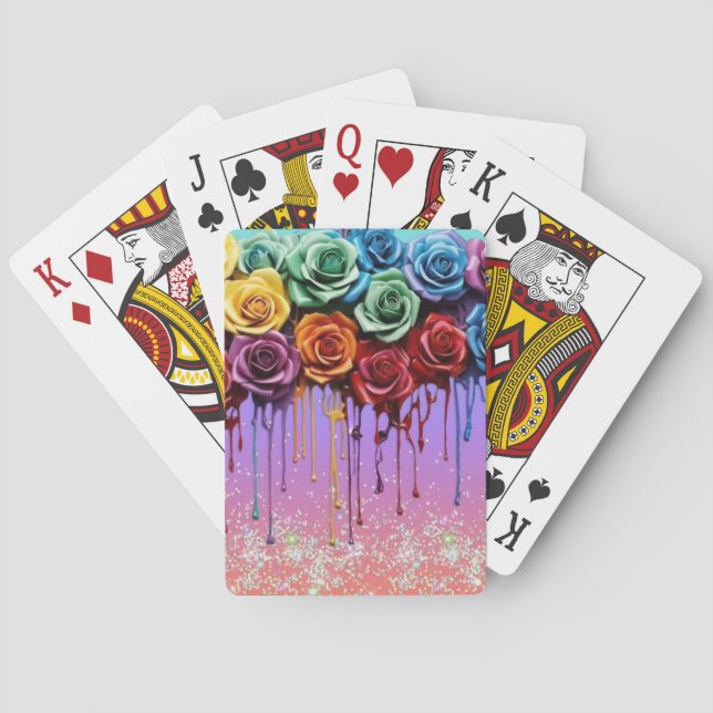 Lebhafte Blume Bouquet Spielkarten (Rückseite)