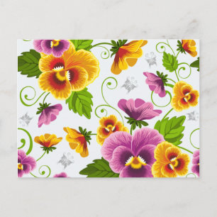Lebhafte Blume der Pansie Postkarte