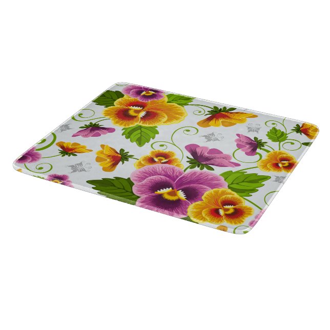 Lebhafte Blume der Pansie Schneidebrett (Ecke)