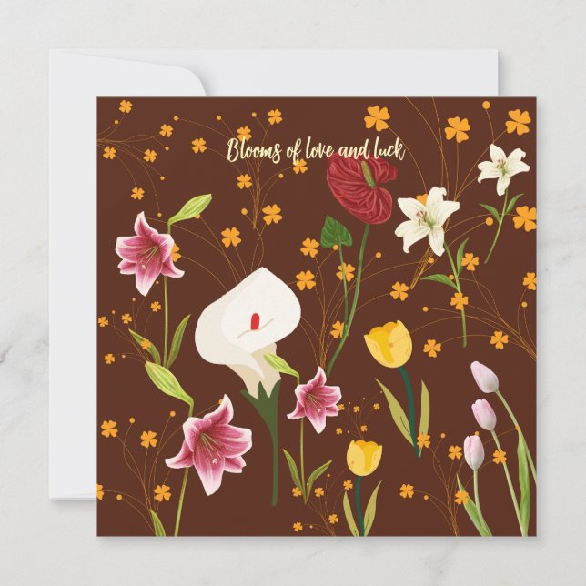 Lebhafte Blume Einladung (Vorderseite)