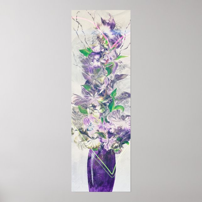 Lebhafte Blume in Tall Vase Print Poster (Vorne)
