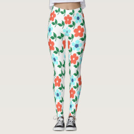 Lebhafte Blume & Leaf-Leggings Leggings