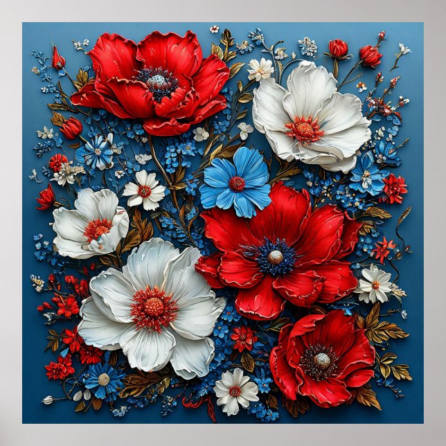 Lebhafte Blume Poster (Vorne)