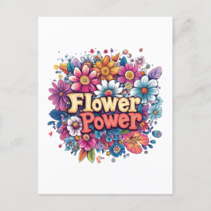 Lebhafte Blume Power Design mit farbenprächtigen B Postkarte