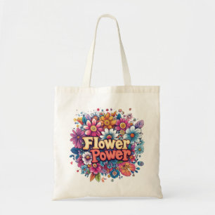 Lebhafte Blume Power Design mit farbenprächtigen B Tragetasche