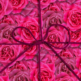 Lebhafte Blume Rose Nahtloses Muster, florenrosa Geschenkpapier