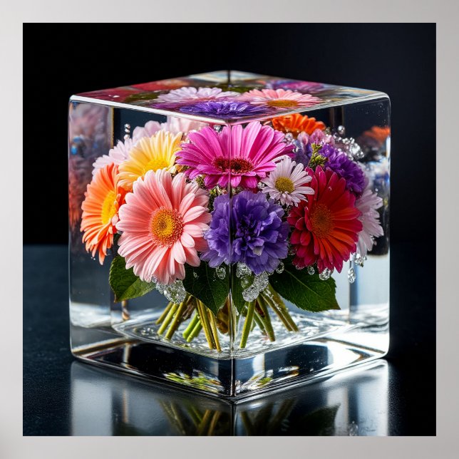 Lebhafte Blumenarrangements Poster (Vorne)