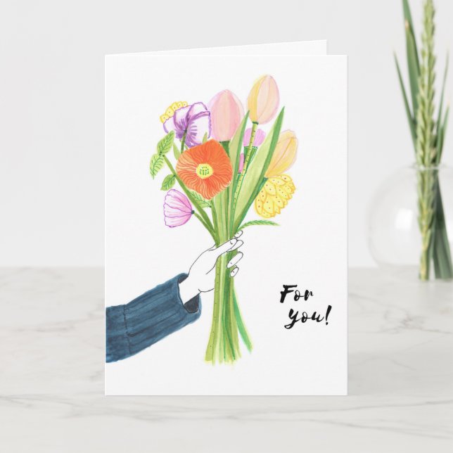 Lebhafte Blumenbouquet Geburtstagskarte Karte (Vorderseite)