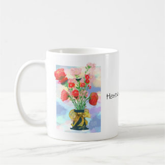 Lebhafte Blumengestalt: eine charmante Pastelle Kaffeetasse