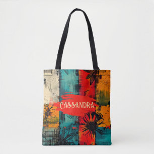 Lebhafte Blumengrunge Multicolor-Tasche Tasche