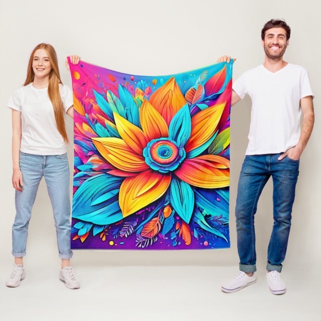 Lebhafte Blumenkunst Fleecedecke (Beispiel)