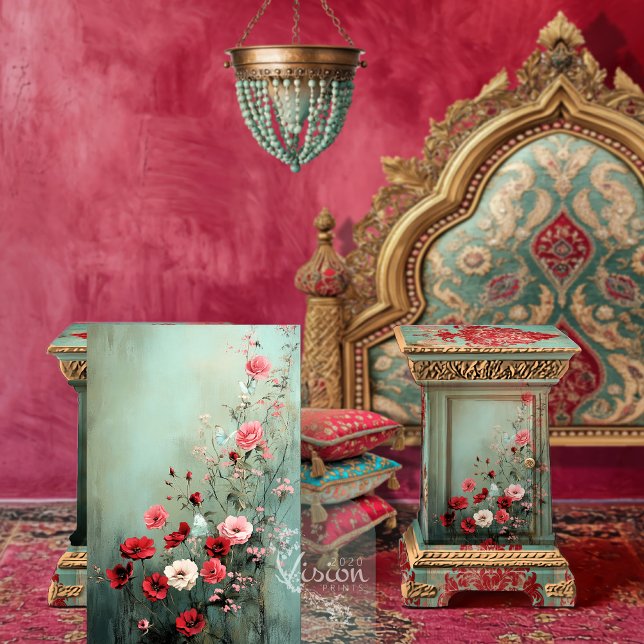 Lebhafte Blumennelken und Schmetterlingsfelder Seidenpapier (Vibrant Floral, Carnations and Butterflies Field, Decoupage Tissue Paper.)