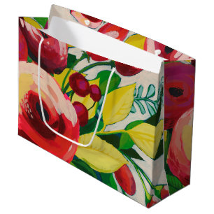 Lebhafte Blüten Große Geschenktüte