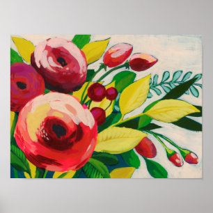 Lebhafte Blüten Poster