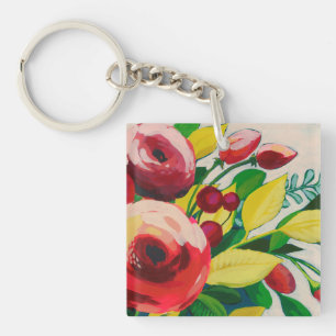 Lebhafte Blüten Schlüsselanhänger